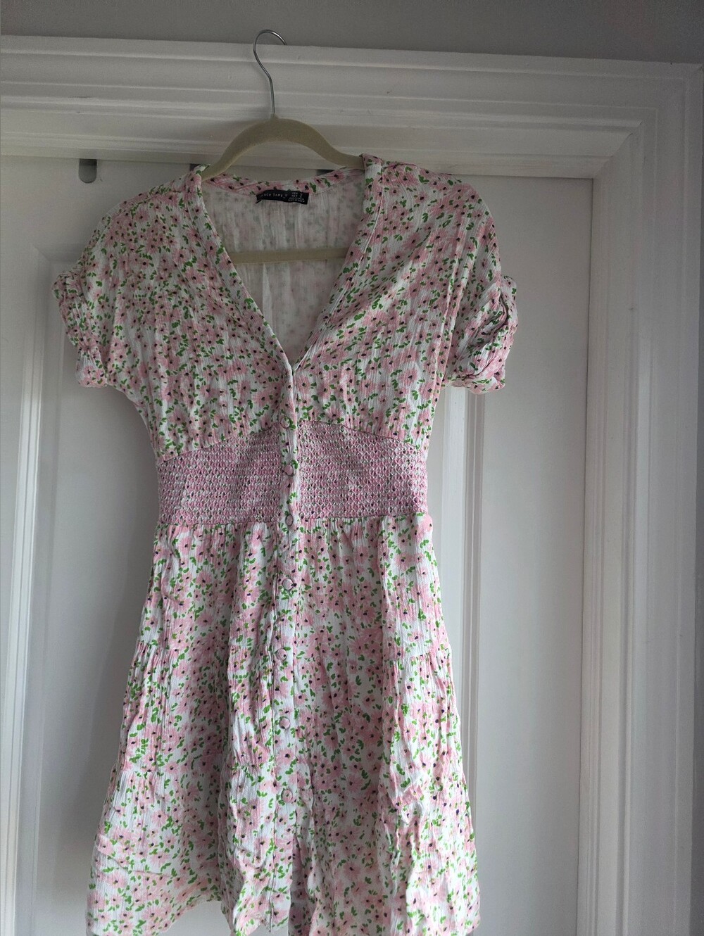 Black Tape Floral Smocked Waist Dress